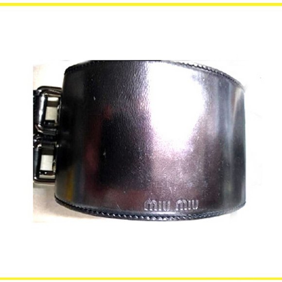 New Rare Miu Miu Top Grain High Grade Authen. Italian Leather Belt & Necklace main image 12